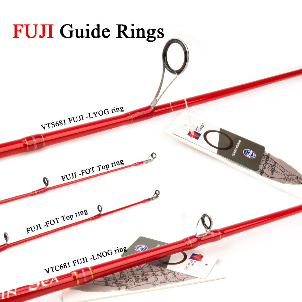 KUYING VITAMIN SEA 1 Section 2.04m 6'8" Slow Jigging Carbon Spinning Casting Lure Fishing Rod Stick Cane FUJI Pole Helical Rings