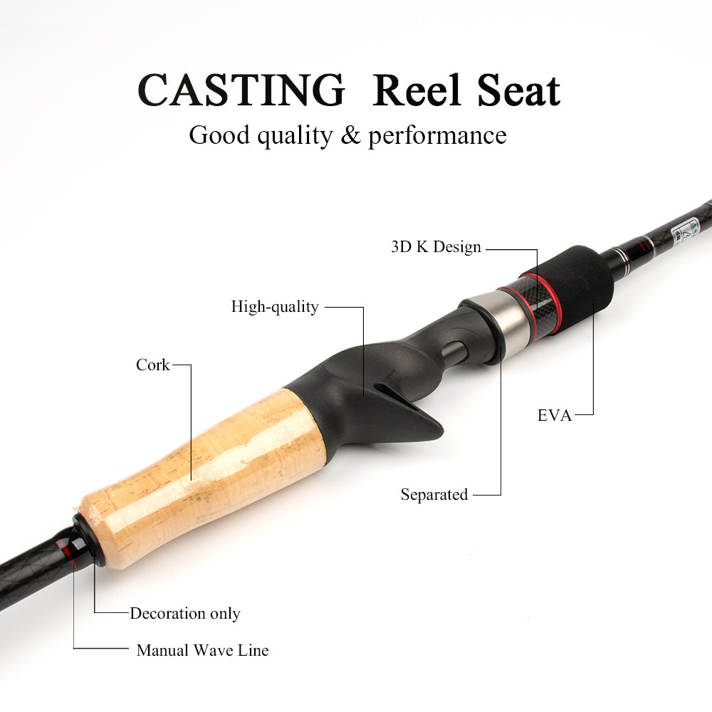 KUYING Rainforest 1.8m 1.9m 1.98m 2.04m 2.05m 2.1m 2.28m 2.4m 2.55m Casting Spinning Lure Fishing Rod Pole Cane Stick Soft Medium Carbon Fast Action 2 Sections