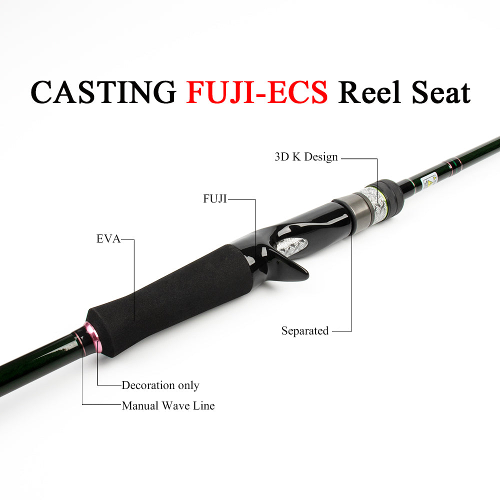 KUYING CULTER GAME 2.28m 2.37m  2.46m 2.49m 2.58m Spinning Casting Fishing Lure Rod Fish Cane Stick Pole Carbon Medium light hard