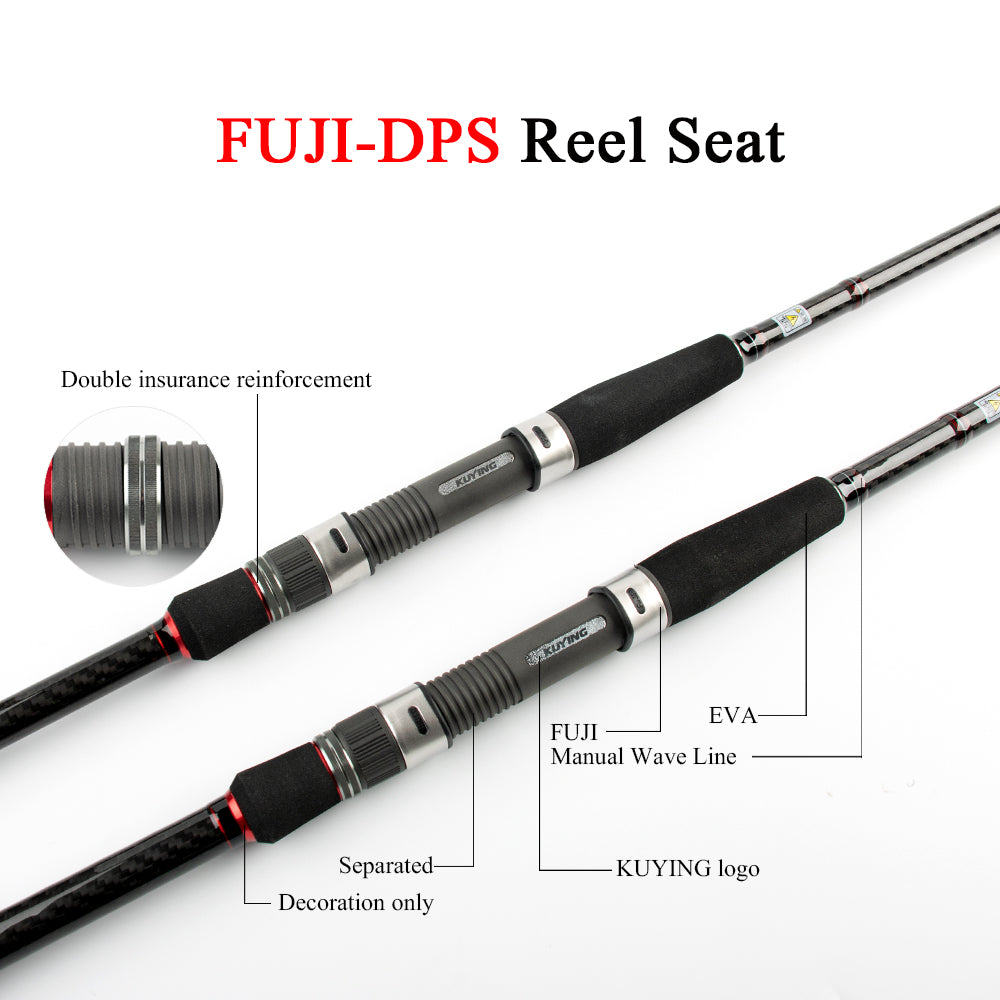 KUYING O-SPREY 10' 3m 9'0" 2.7m Lure MH Medium Hard Carbon Spinning Fishing Rod Pole FUJI Parts Seabass Bass Cane Medium Fast