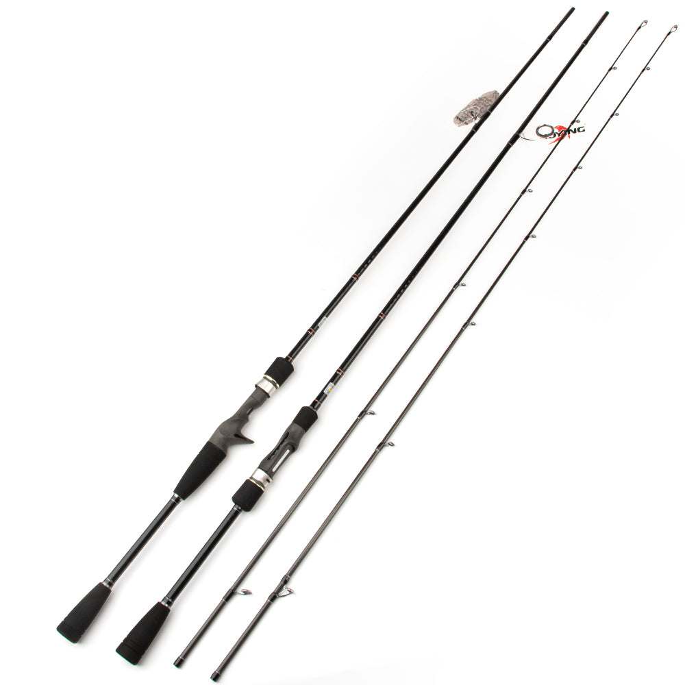 KUYING TOP CASTER 7'0'' 2.1m Spinning Casting Lure Fishing Rod Cane Pole ML Medium Light Soft 2 Sections Carbon Medium Fast Action