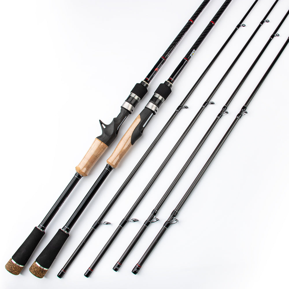 KUYING 2.1m Tournament Double Tips MH H Hard Casting Spinning Lure Fishing Rod Carbon Fiber Cane Pole Stick Medium Fast 7-28g Pike Fish