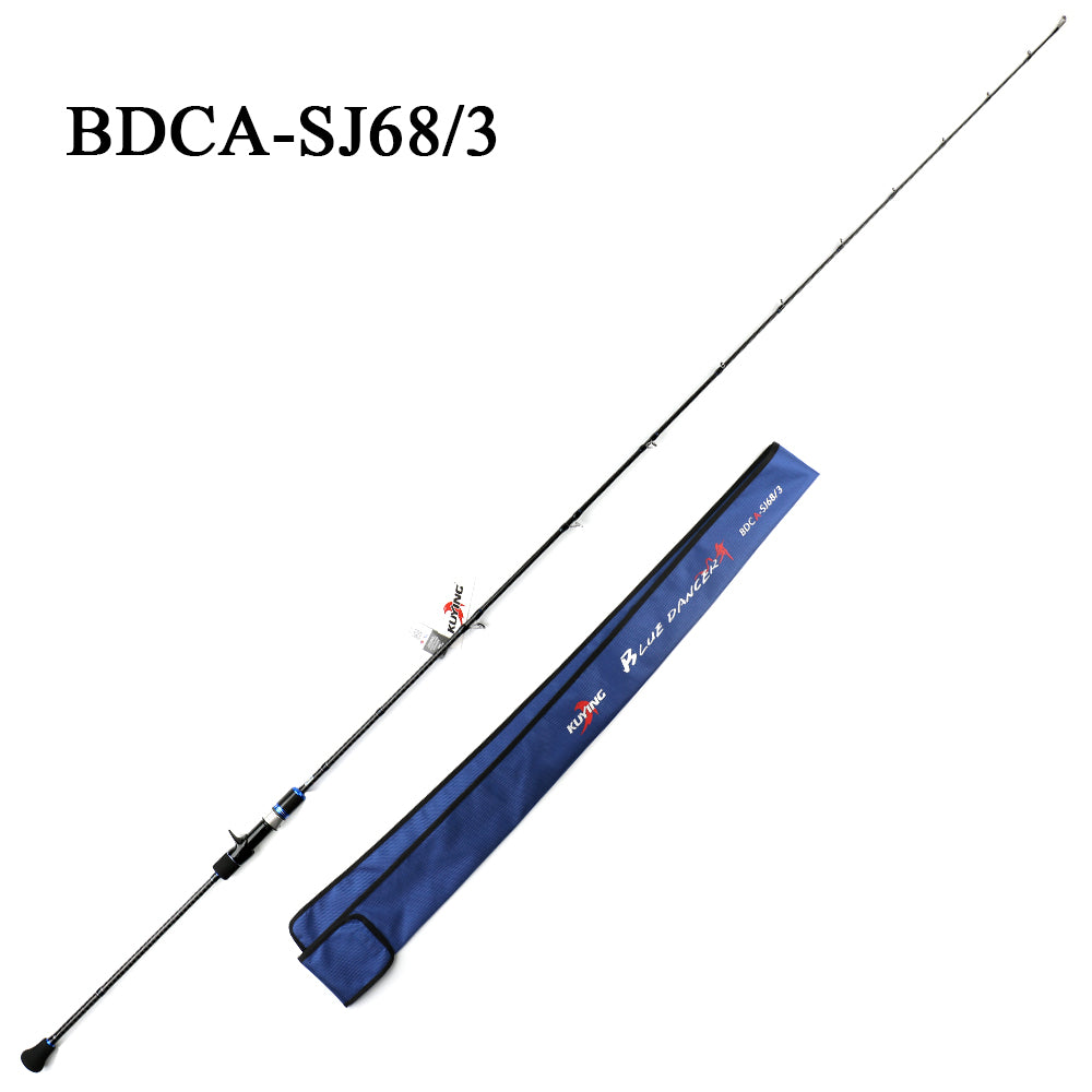 KUYING BLUEDANCER 2.04m Casting Slow Jigging Lure Rod Fishing Rods Cane Carbon FUJI Rotate Helical Ring 1 Section 150-400g Lures