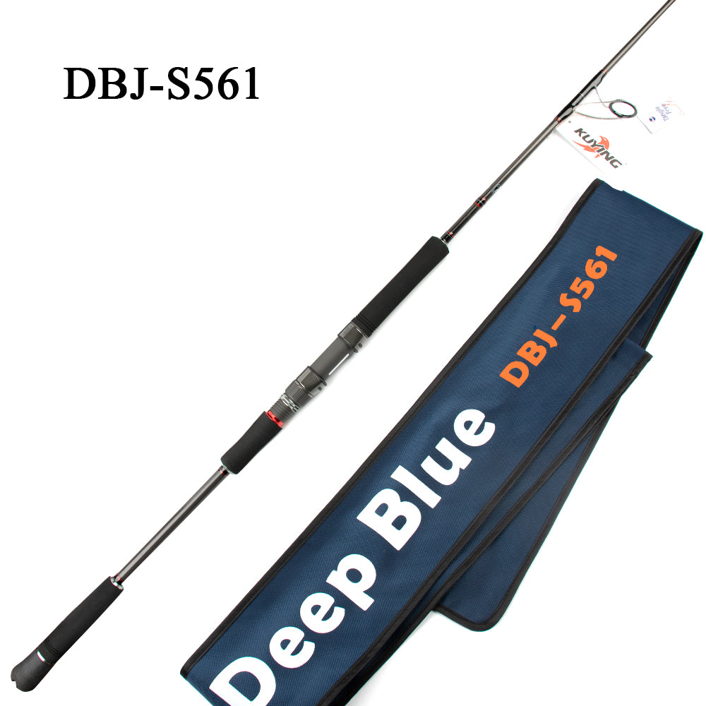 KUYING DEEP BLUE 1.56m 1.68m 1 Section Lure Fishing Jigging Rod Casting Spinning FUJI Parts Carbon Fiber Rods Cane Stick DeepSea