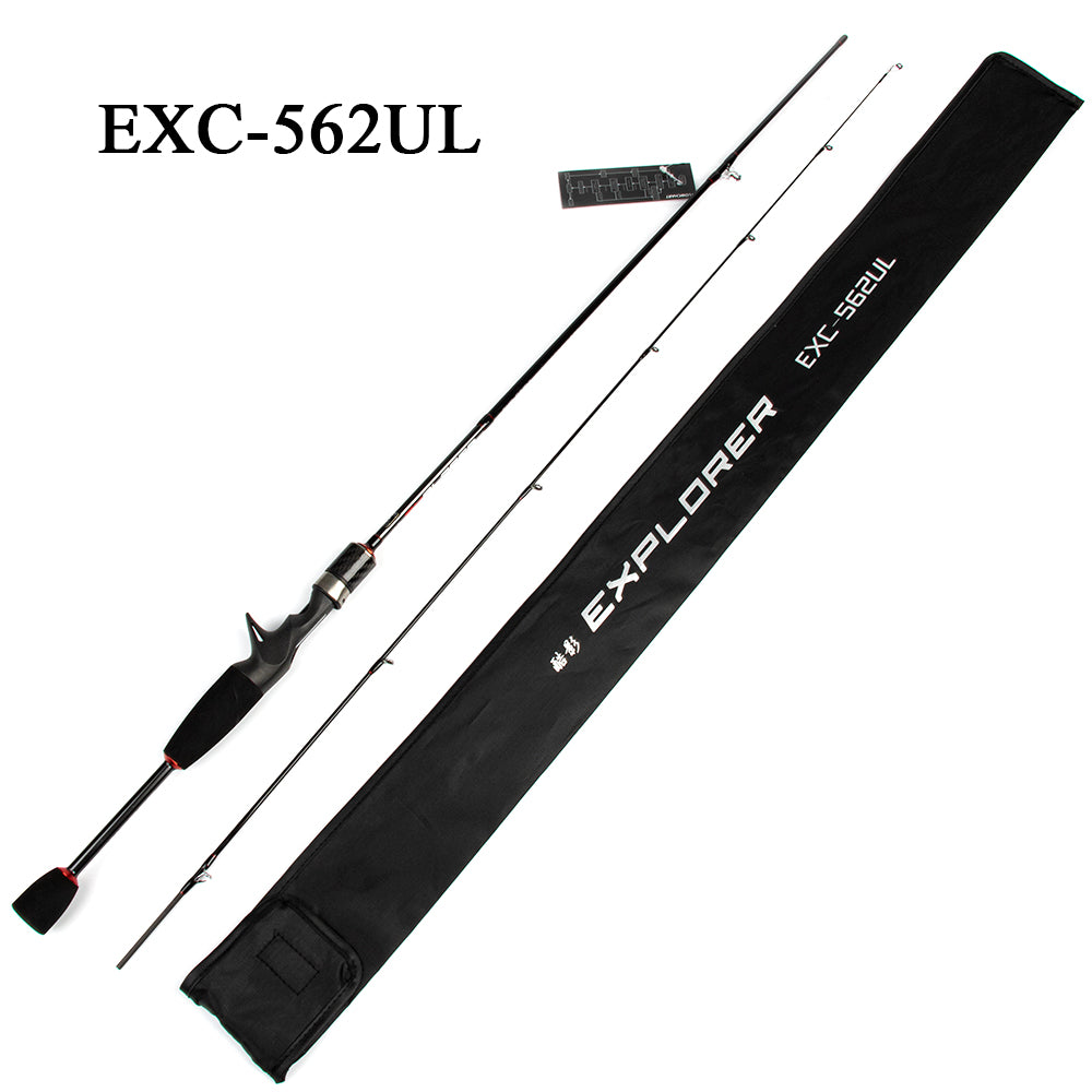 KUYING EXPLORER 5'6'' 1.68m 6'0'' 1.8m 1-8g Lure Ultra Light UL Solid Trout Fishing Rod Pole Spinning Casting Cane Carbon Fiber