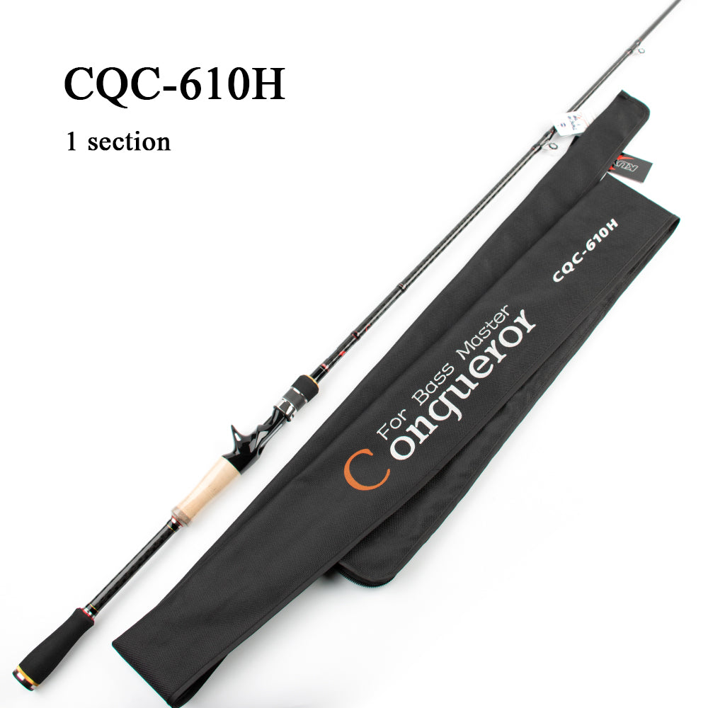 KUYING Conqueror 1.95m 1.98m 2m 2.05m Fast Action Carbon Lure Casting Spinning Fishing Rod Fish Pole BASS Master Hard Soft