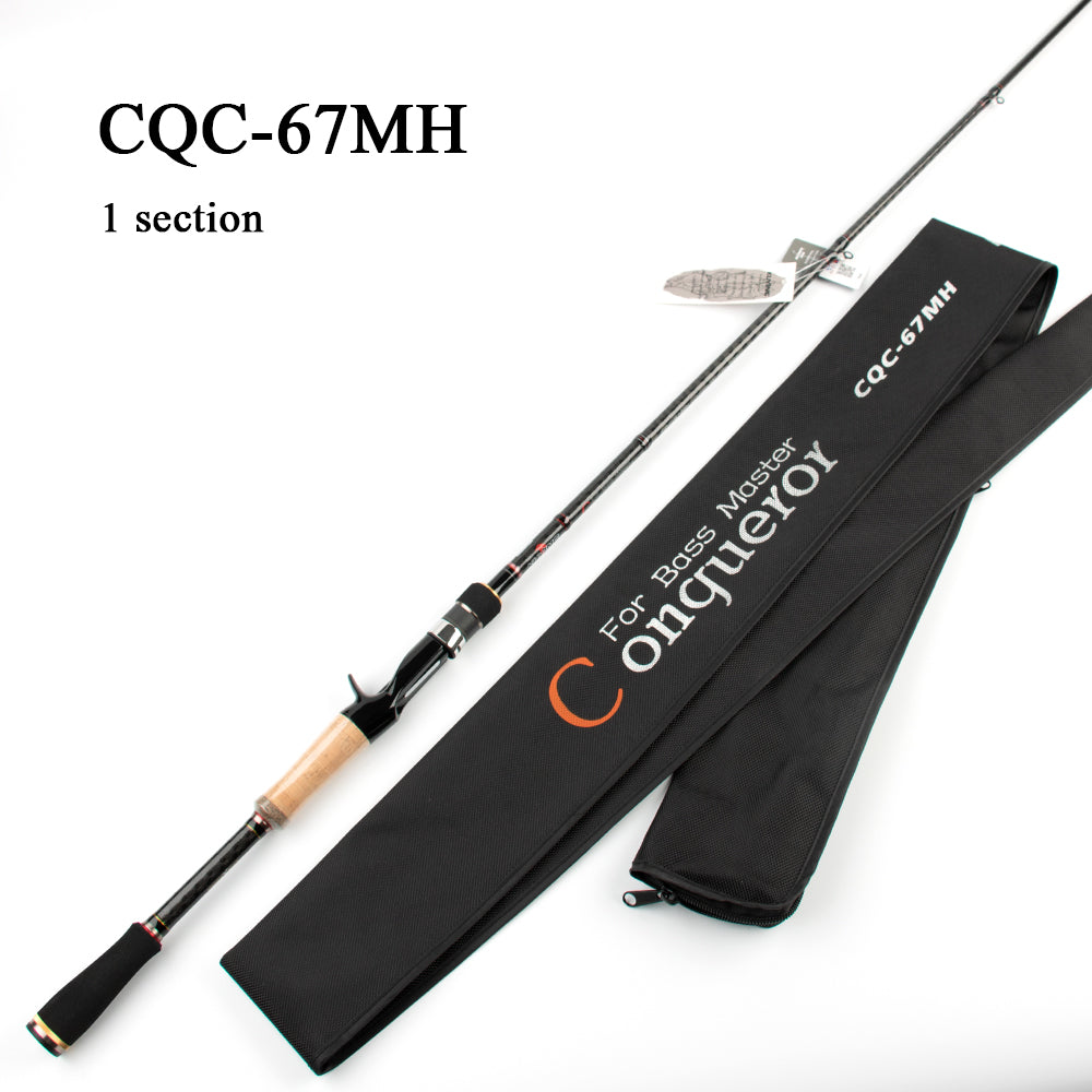 KUYING Conqueror 1.95m 1.98m 2m 2.05m Fast Action Carbon Lure Casting Spinning Fishing Rod Fish Pole BASS Master Hard Soft