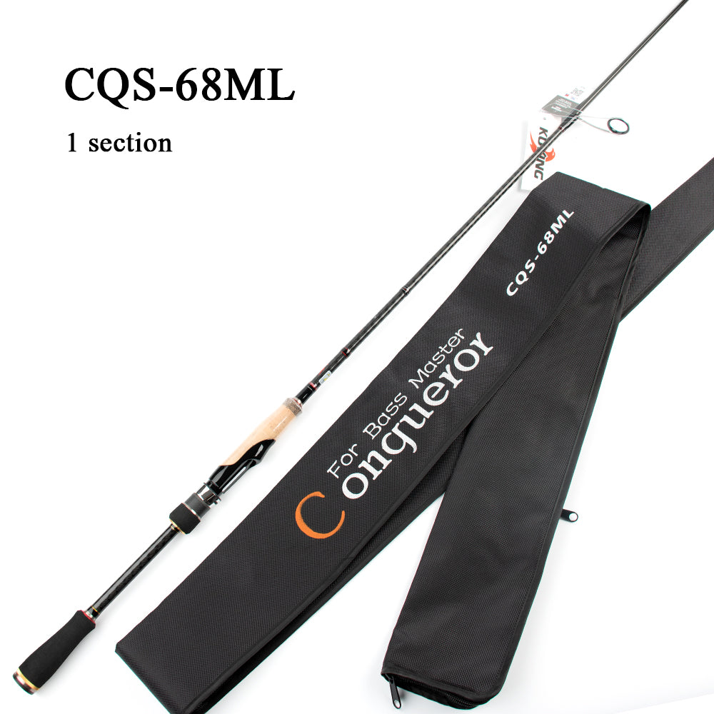 KUYING Conqueror 1.95m 1.98m 2m 2.05m Fast Action Carbon Lure Casting Spinning Fishing Rod Fish Pole BASS Master Hard Soft