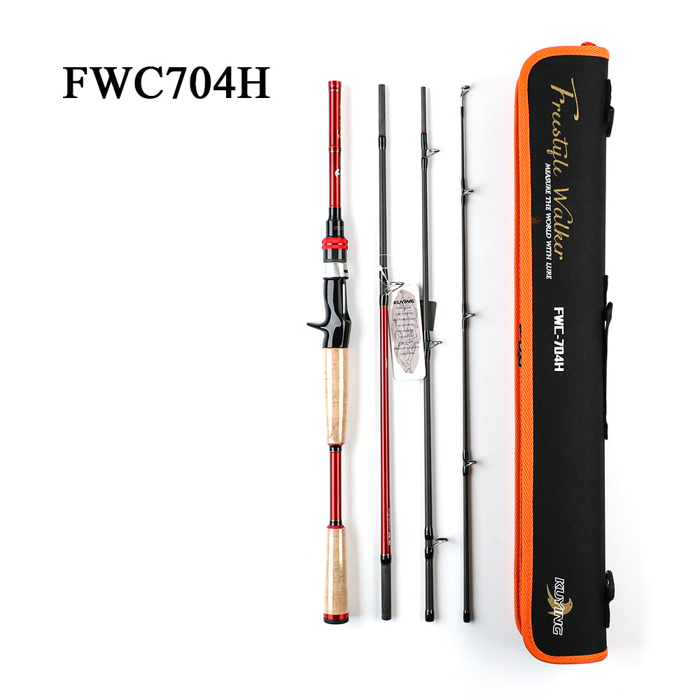 KUYING Freestyle Walker 2.1m 7'0" Casting Mini Pocket Travel Carbon Hard Lure Fishing Rod Pole Stick Fish Cane Medium Fast