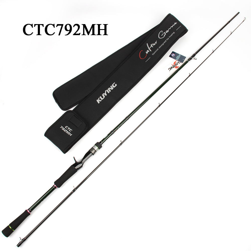 KUYING CULTER GAME 2.28m 2.37m  2.46m 2.49m 2.58m Spinning Casting Fishing Lure Rod Fish Cane Stick Pole Carbon Medium light hard