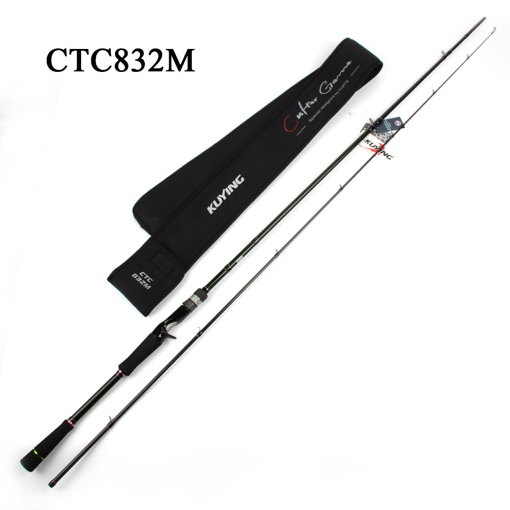 KUYING CULTER GAME 2.28m 2.37m  2.46m 2.49m 2.58m Spinning Casting Fishing Lure Rod Fish Cane Stick Pole Carbon Medium light hard