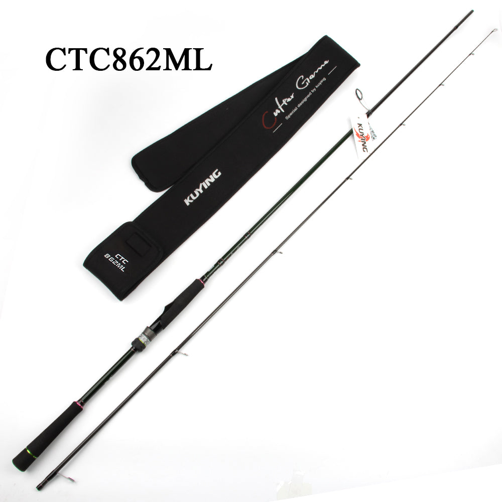 KUYING CULTER GAME 2.28m 2.37m  2.46m 2.49m 2.58m Spinning Casting Fishing Lure Rod Fish Cane Stick Pole Carbon Medium light hard