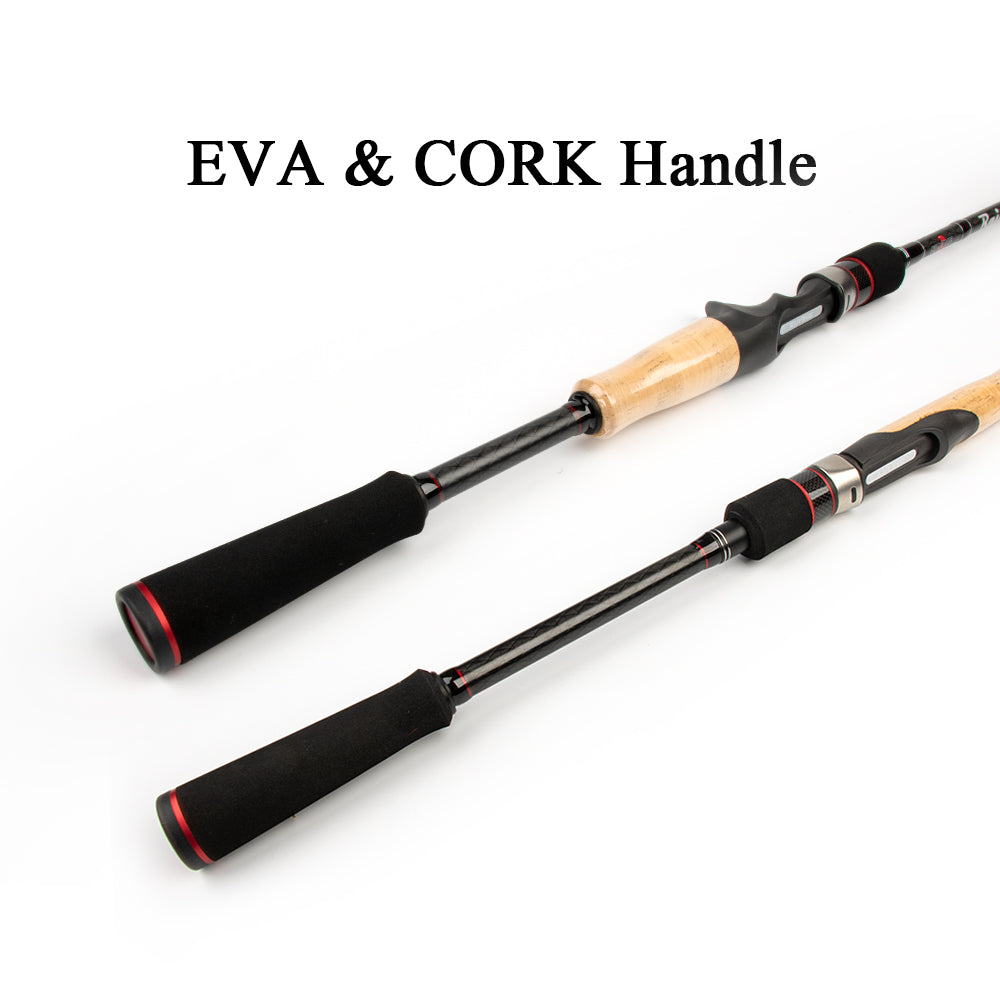 KUYING Rainforest 1.8m 1.9m 1.98m 2.04m 2.05m 2.1m 2.28m 2.4m 2.55m Casting Spinning Lure Fishing Rod Pole Cane Stick Soft Medium Carbon Fast Action 2 Sections