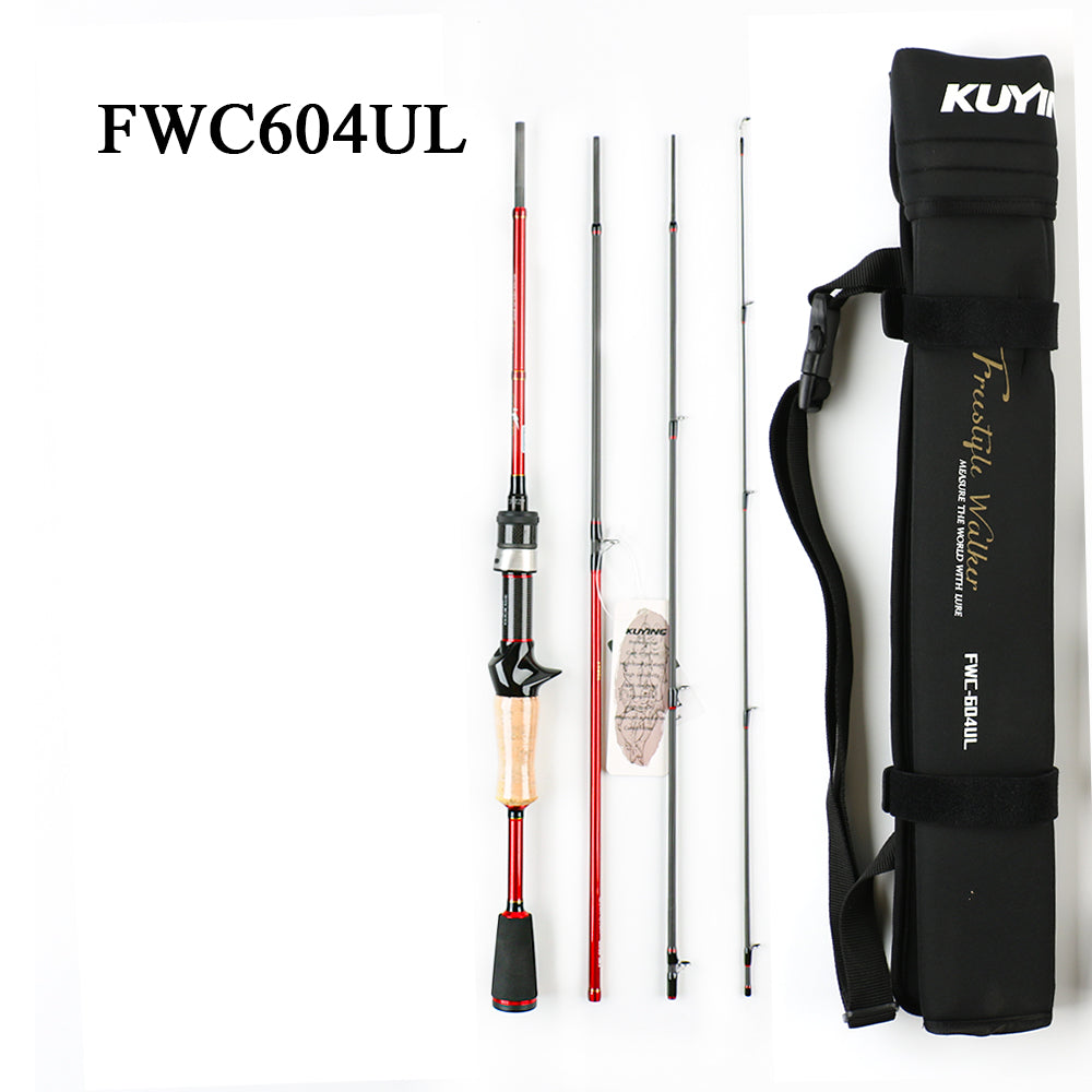 KUYING FREESTYLE UL Ultra Light 1.8m 6' Fishing Lure Rod 1-7g Spinning Casting Pole Cane Stick FUJI Parts Mini Travel Pocket