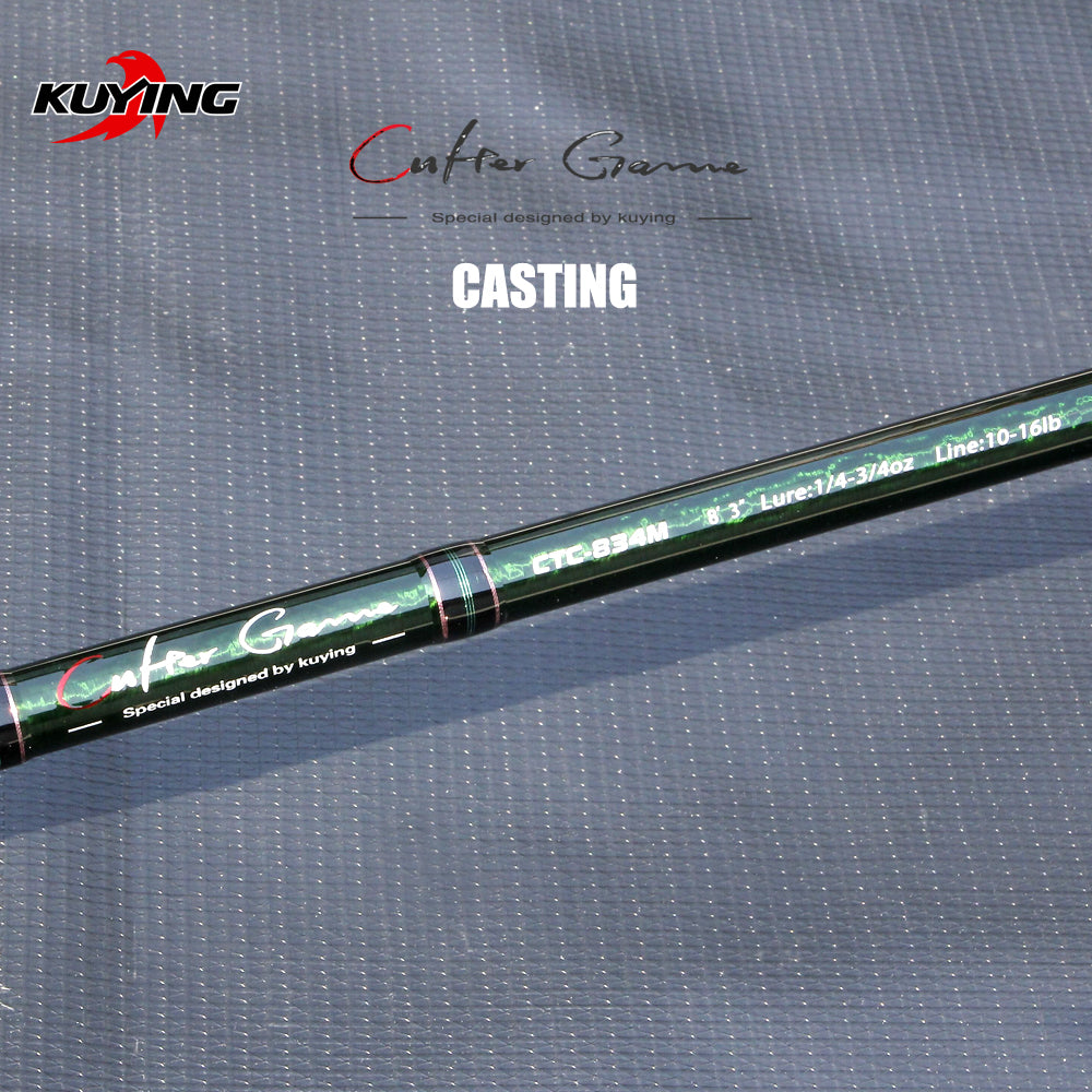 KUYING CULTER GAME 2.49m 8'3" Spinning Baitcasting Medium Fishing Lure Rod Cane Stick Mini Travel Rod Carbon Far Casting