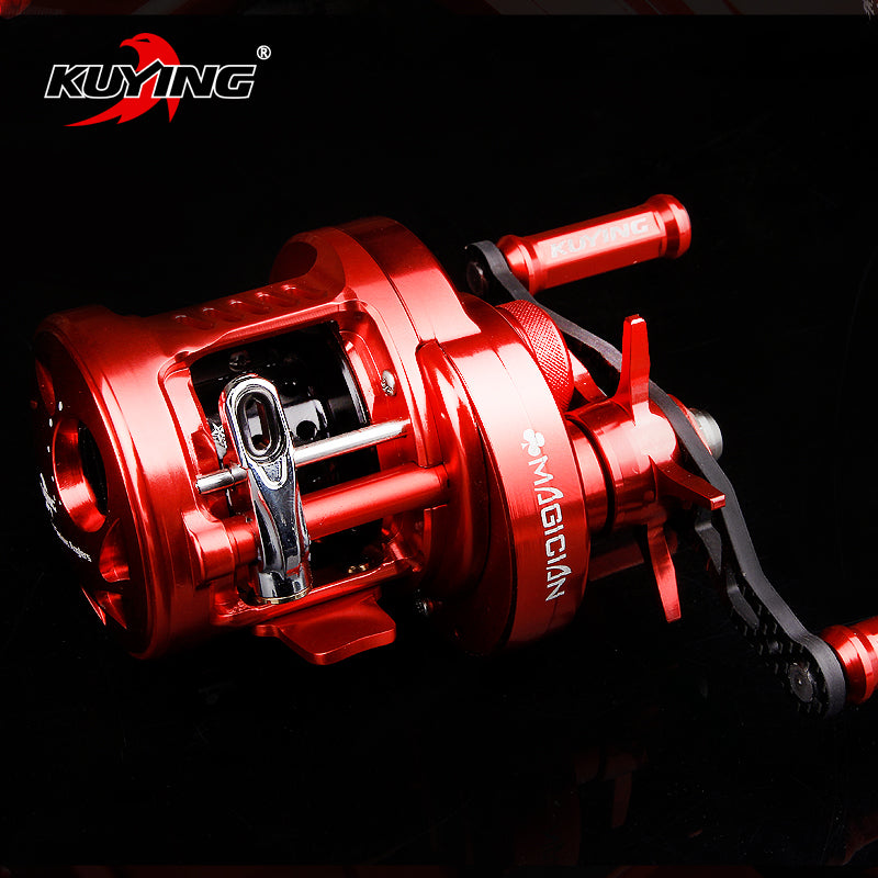 KUYING MAGICIAN 6.2:1 Metal 12+1 Bait Cast Drum Wheel 286.5g Fishing Casting Reel Vessel Saltwater Coil Centrifugal Braking