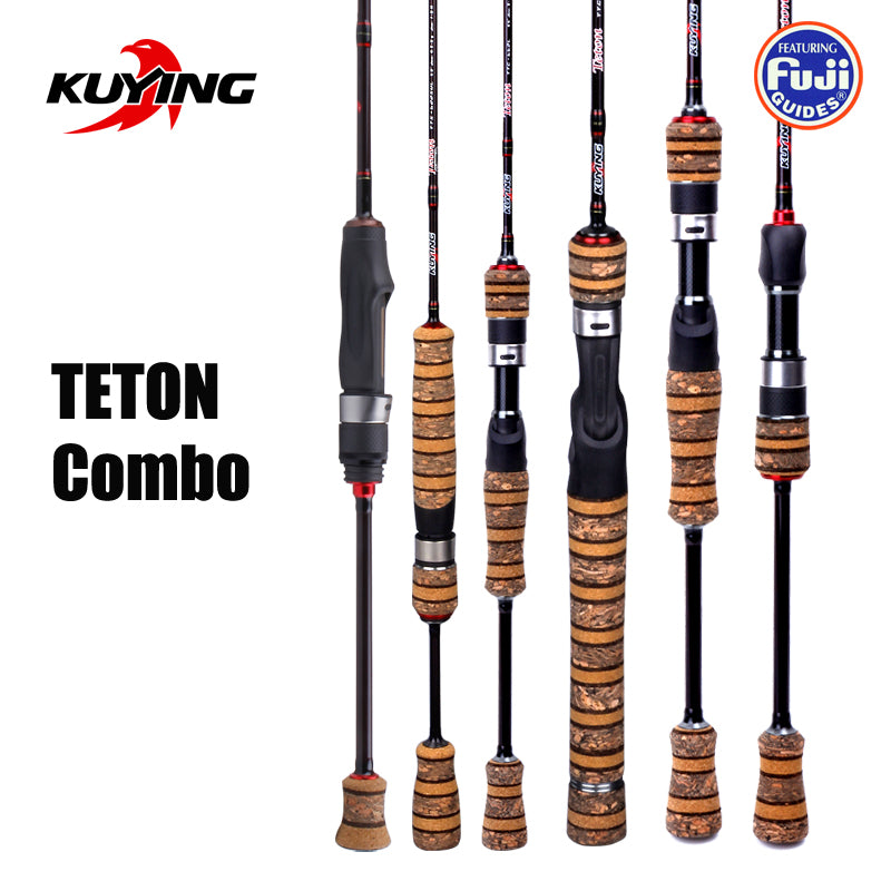 KUYING TETON Combo 1.56m 1.8m 1.86m 1.9m 1.92 1.98m Carbon Super Ultra Light Soft Baitcasting Casting Spinning Lure Fishing Rod FUJI Parts