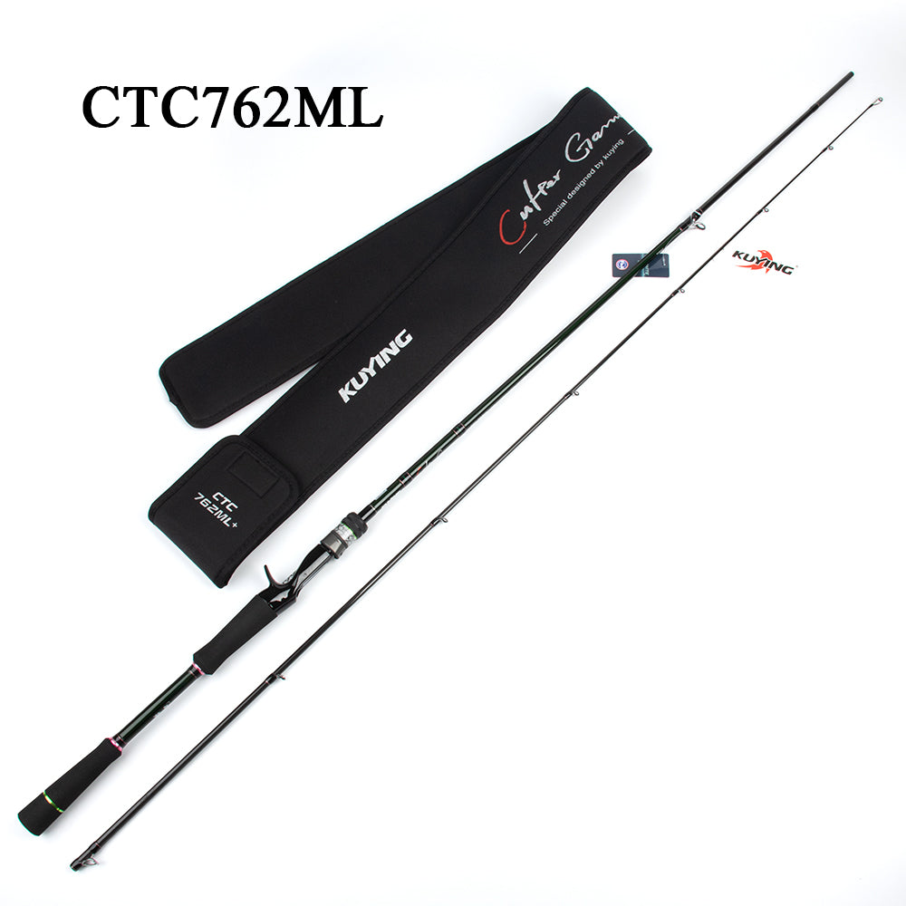 KUYING CULTER GAME 2.28m 2.37m  2.46m 2.49m 2.58m Spinning Casting Fishing Lure Rod Fish Cane Stick Pole Carbon Medium light hard