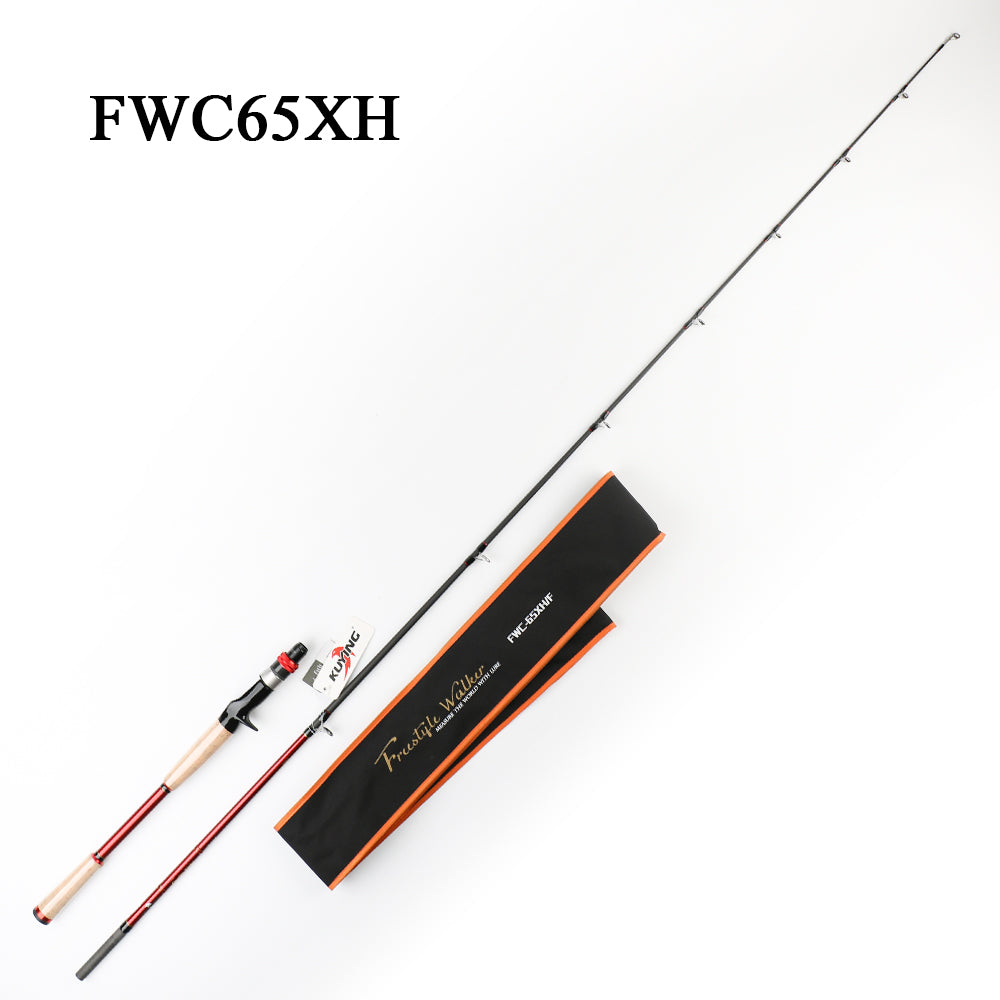 KUYING Freestyle Walker 1.95m Fishing Lure Rod Cane Super Hard XH Carbon Casting Pole Stick 1.5 Sections For Big fish Fast Action