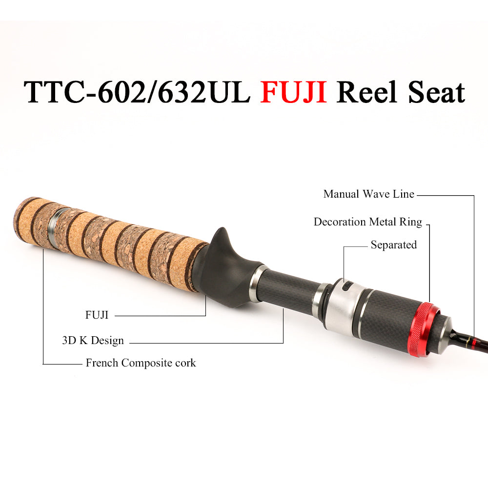 KUYING Teton UL Ultra-light Soft Fishing Rod 1.8m 1.9m 1.92m Lure Carbon Casting Spinning Cane Pole FUJI Medium Action FUJI Part