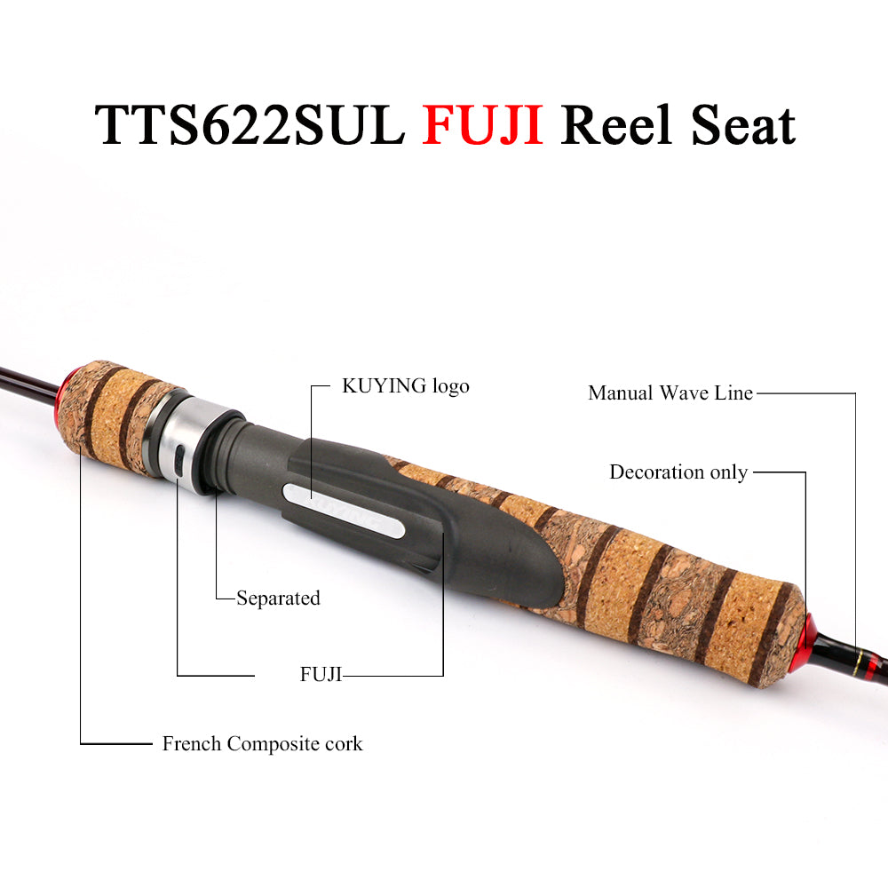 KUYING Teton SUL Super Ultralight 0.8-3g 1.56m 5'2" Casting 1.86m 6'2" Spinning Soft Carbon Fishing Rod Lure Fish Cane Stick