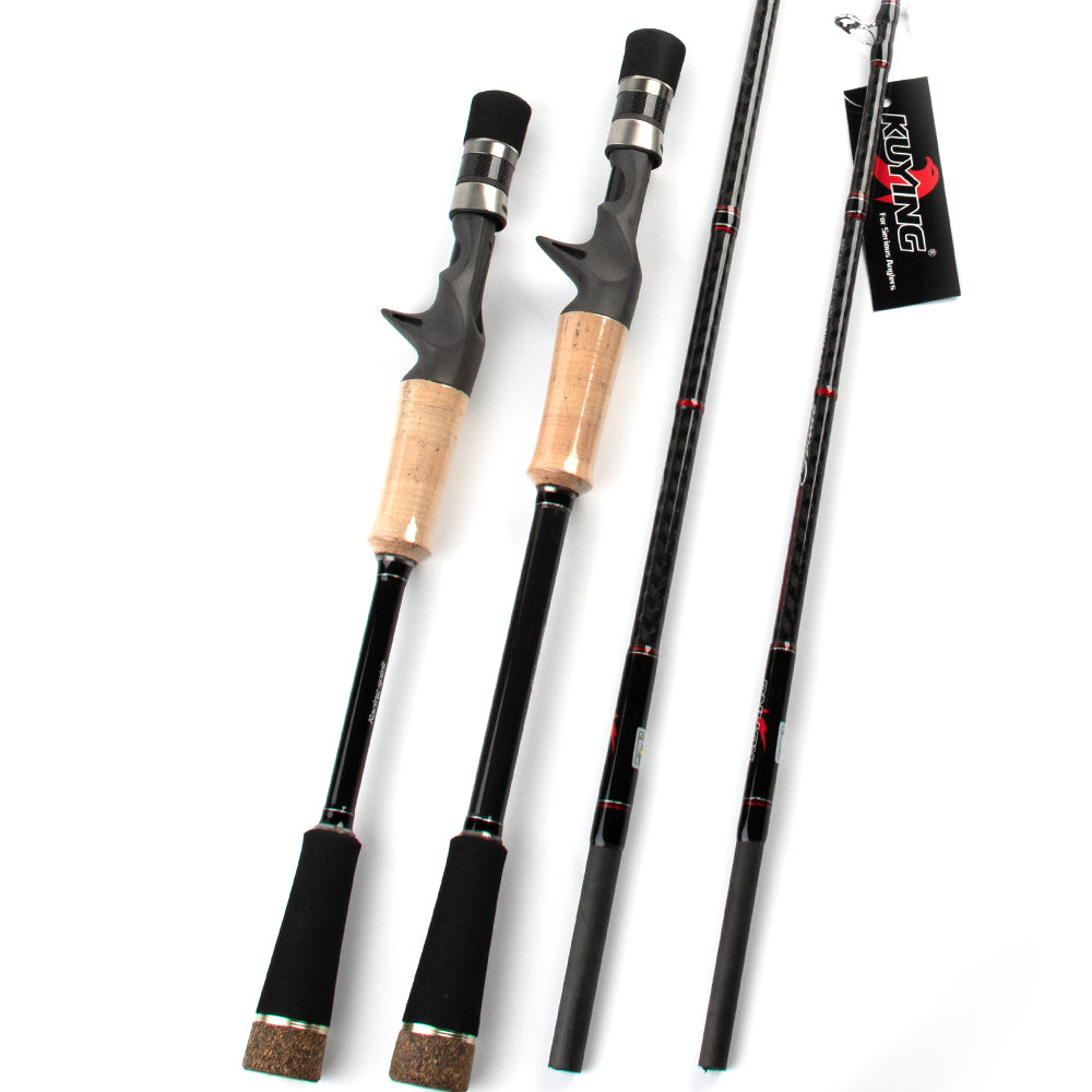 KUYING Tournament 5'9'' 1.77m 7'2'' 2.16m 1.5 Sections Super Hard XH Carbon Casting Fishing Rod Medium Fast Action Fish Pole For Snakehead Pike