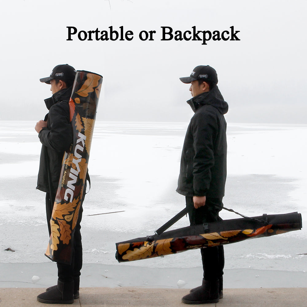 KUYING Fishing Rod Pole Bag Backpack Foldable Storage Carry Outside Tool Tackle Max Length 130cm