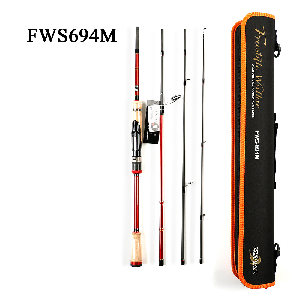 KUYING FREESTYLE WALKER 2.07m 6'9" Baitcasting Casting Spinning Fishing Lure Rod M Medium Stick Cane Pole Stick FUJI parts